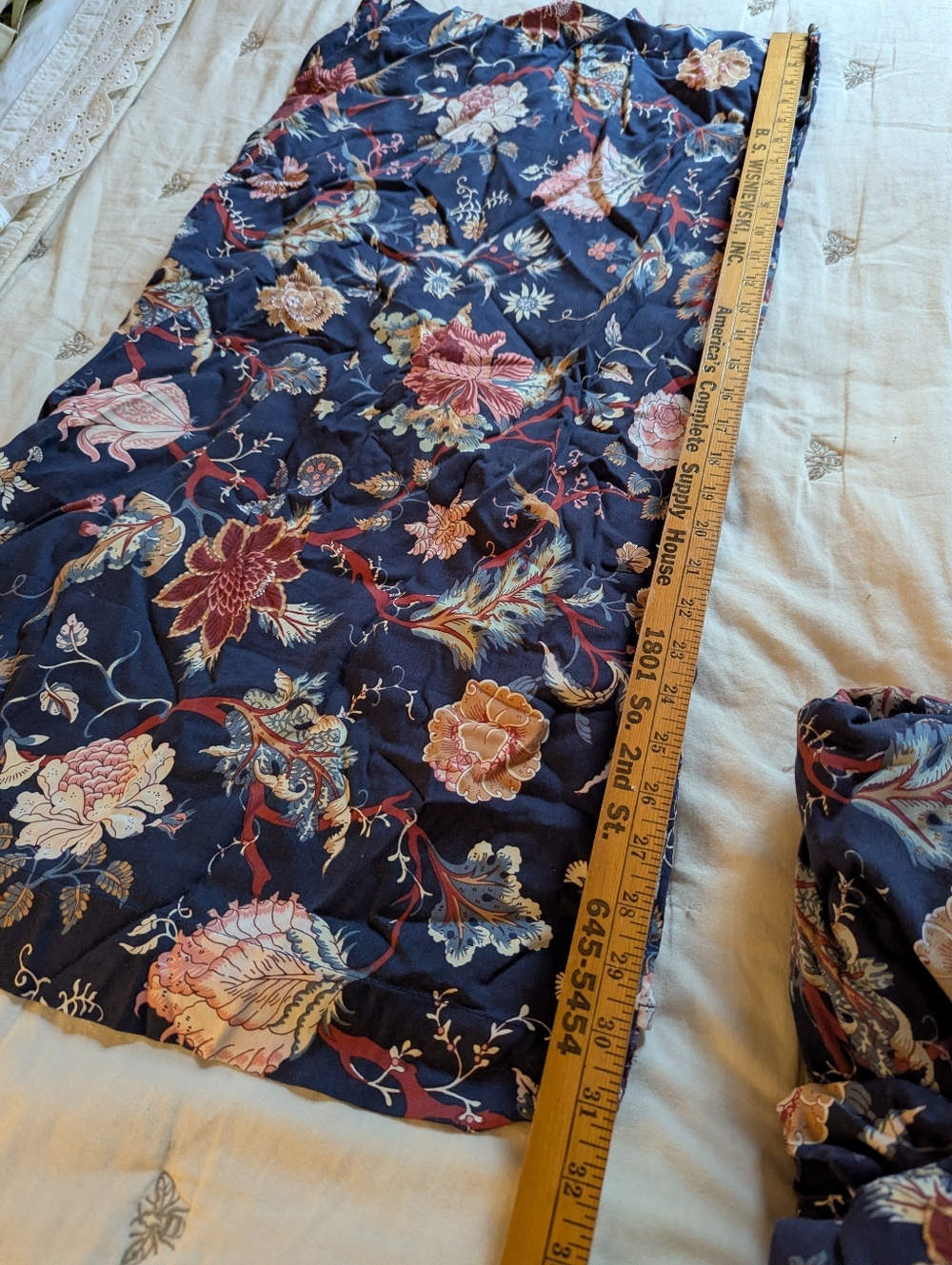 Ikea Nasselocka king size duvet set ( duvet & 2 Shams) navy blue with florals - Picture 3 of 9